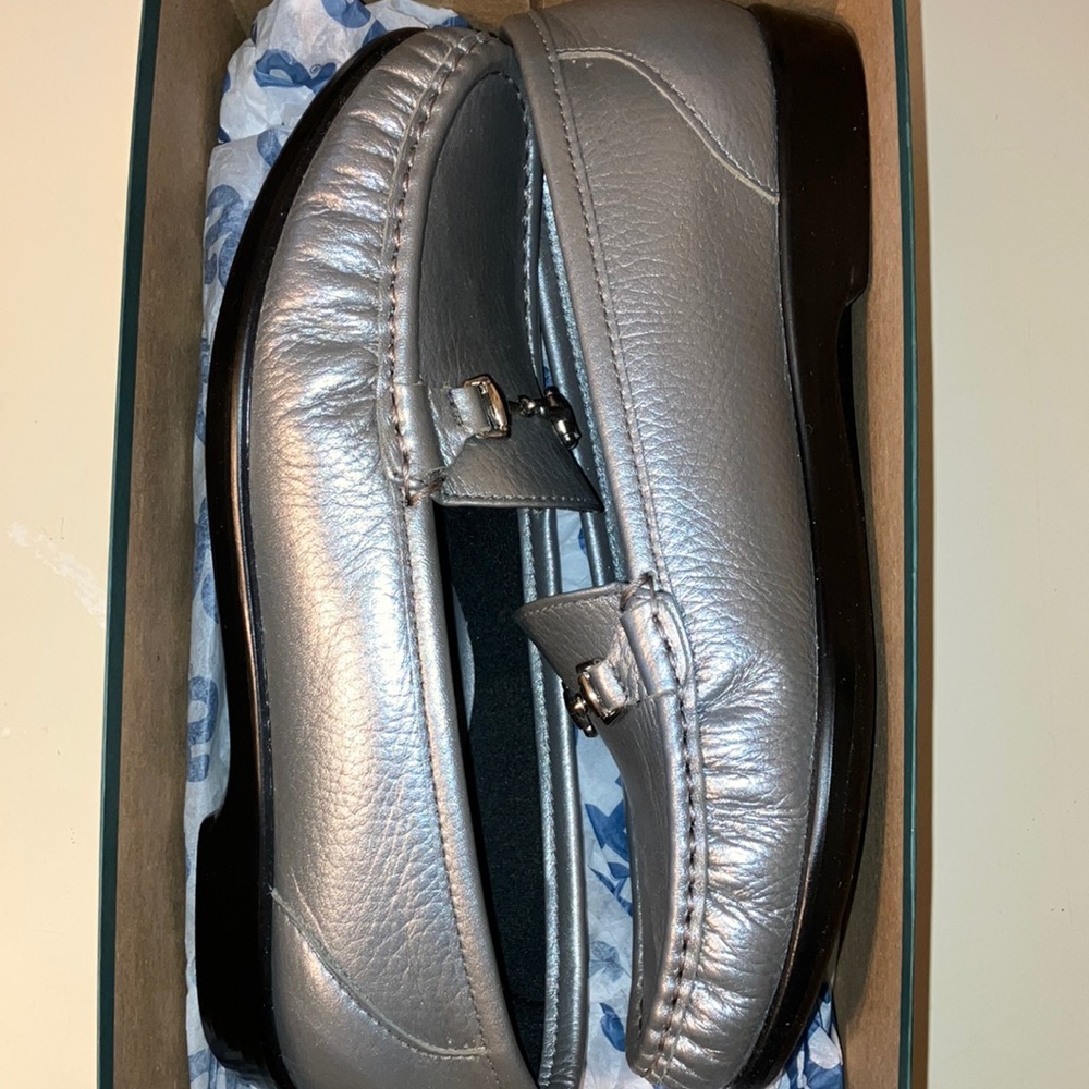 SAS Metro - Pewter Colored Leather Loafer (with silver hardware) - 7 1/2 M
